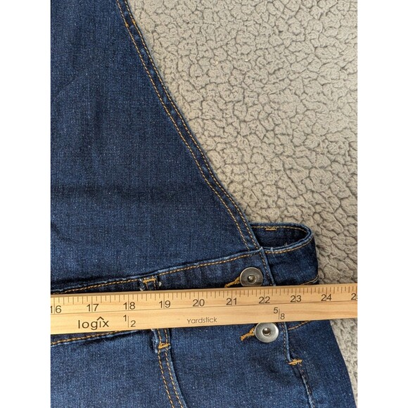ModCloth Women's Dark Wash Denim Overall Shorts Adjustable Straps 2X Casual - Picture 4 of 8